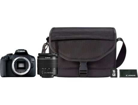 Kit Cámara Réflex CANON 2000D 18-55IS + 16GB + Funda (24.1 MP - ISO: 100 a 6400 - Sensor: APS-C)