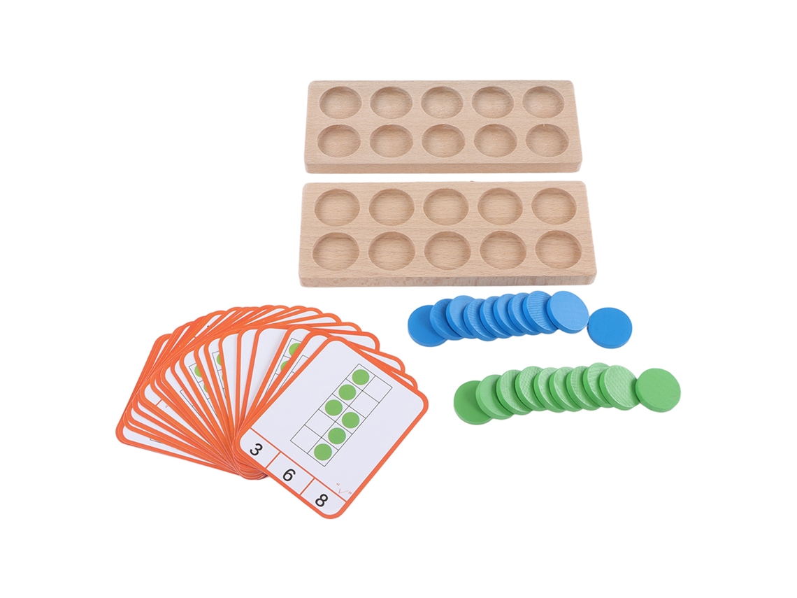 Mali brinquedo Educativo Matemático Quadro de Dez com Blocos de Madeira para Crianças
