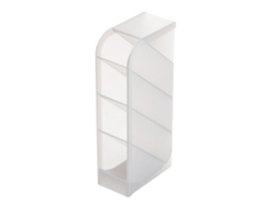 Organizador De Escritorio Transparente Con 4 Compartimentos, Portalápices Angular, De Plástico.