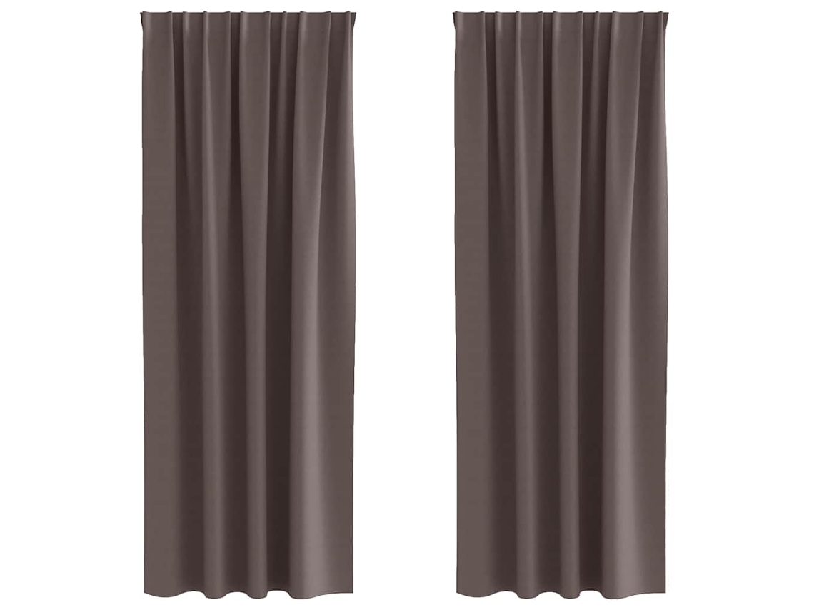 Maison Exclusive - Cortinas Opacas Con Anillas 2 Pcs Marrón Oscuro 245 X 140 Cm