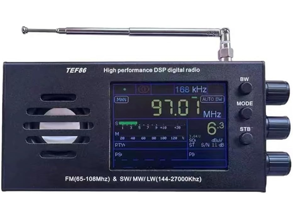 Receptor De Radio Tef6686 Fm (65-108 Mhz) Y Sw/mw/lw (144-27000 Khz) Con Rds Y Batería, Color Negro.