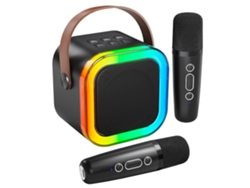 Máquina de karaoke para niños y adultos Mini micrófono de karaoke portátil Bluetooth Altavoz para cantar con 2 micrófonos inalámbricos Yemaesre