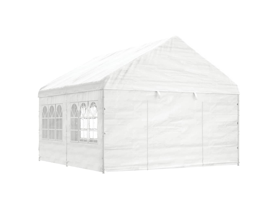 Cenador Con Techo VIDAXL Blanco Polietileno (4,46x4,08x3,22 m)