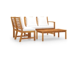 Maison Exclusive - Muebles De Jardín 4 Pzas Cojines Crema Madera Maciza De Acacia