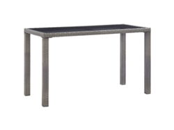 Mesa de jardín LOVELY HOME de mimbre con pies en antracita (123 x 60 x 74 cm)