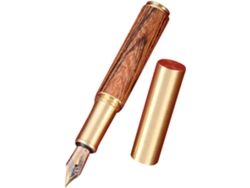 Pluma Estilográfica De Caligrafía Vintage En Madera Y Metal, Compacta Y Cómoda, Para Estudiantes.