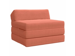 Sofá Cama Plegable Rojo Naranja 200 X 70 X 10 Cm Tela De Pana