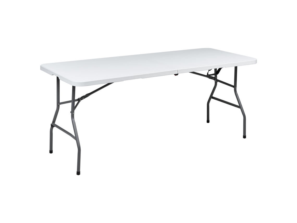 Mesa de jardín Beliani Cugnoli de material sintético blanco 74x180x74
