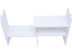 Estantería Pequeña De Madera Blanca Para Escritorio, Estante De Almacenamiento Compacto Para Libros Y Archivos.