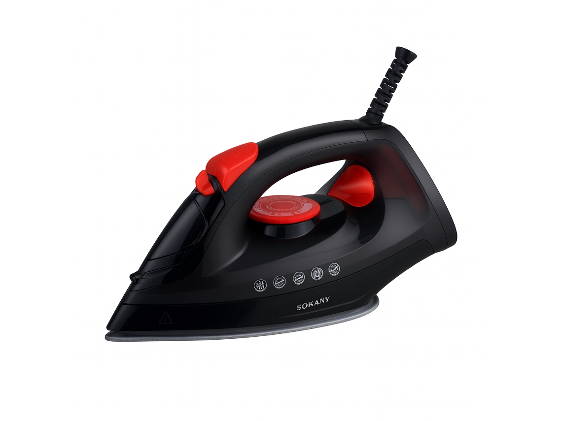 Plancha de vapor 1800w Sokany Sk 11022 Negro Rojo