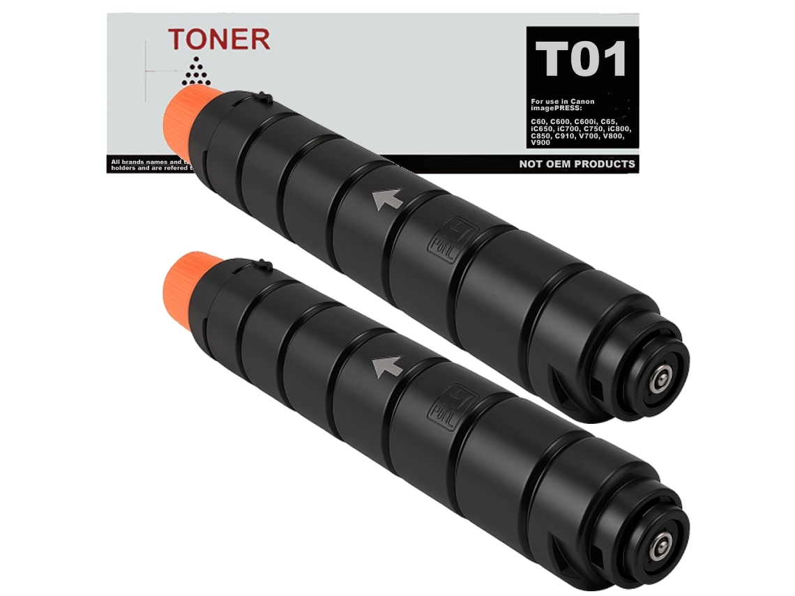 T01 Pack 2 Cartuchos De Toner Negro Compatible Con Canon 8066b001