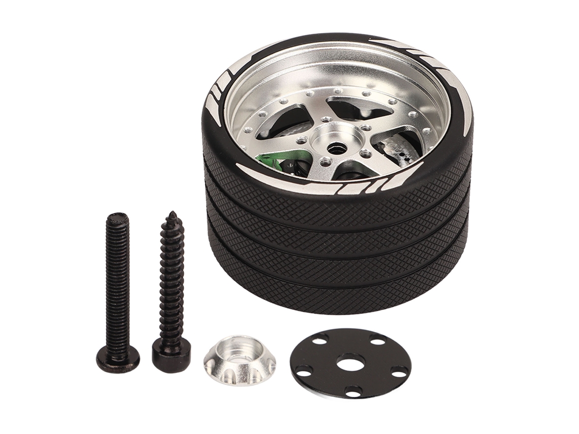 Volante De Inercia Para Transmisor Rc Flysky Nb4 De Aluminio Y Acero Con Gatillo Para Control Con Una Sola Mano, Color Plata.