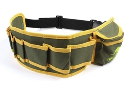 Cinturón De Trabajo Ajustable De Nailon Con Liberación Rápida. Color Verde Militar Y Amarillo.
