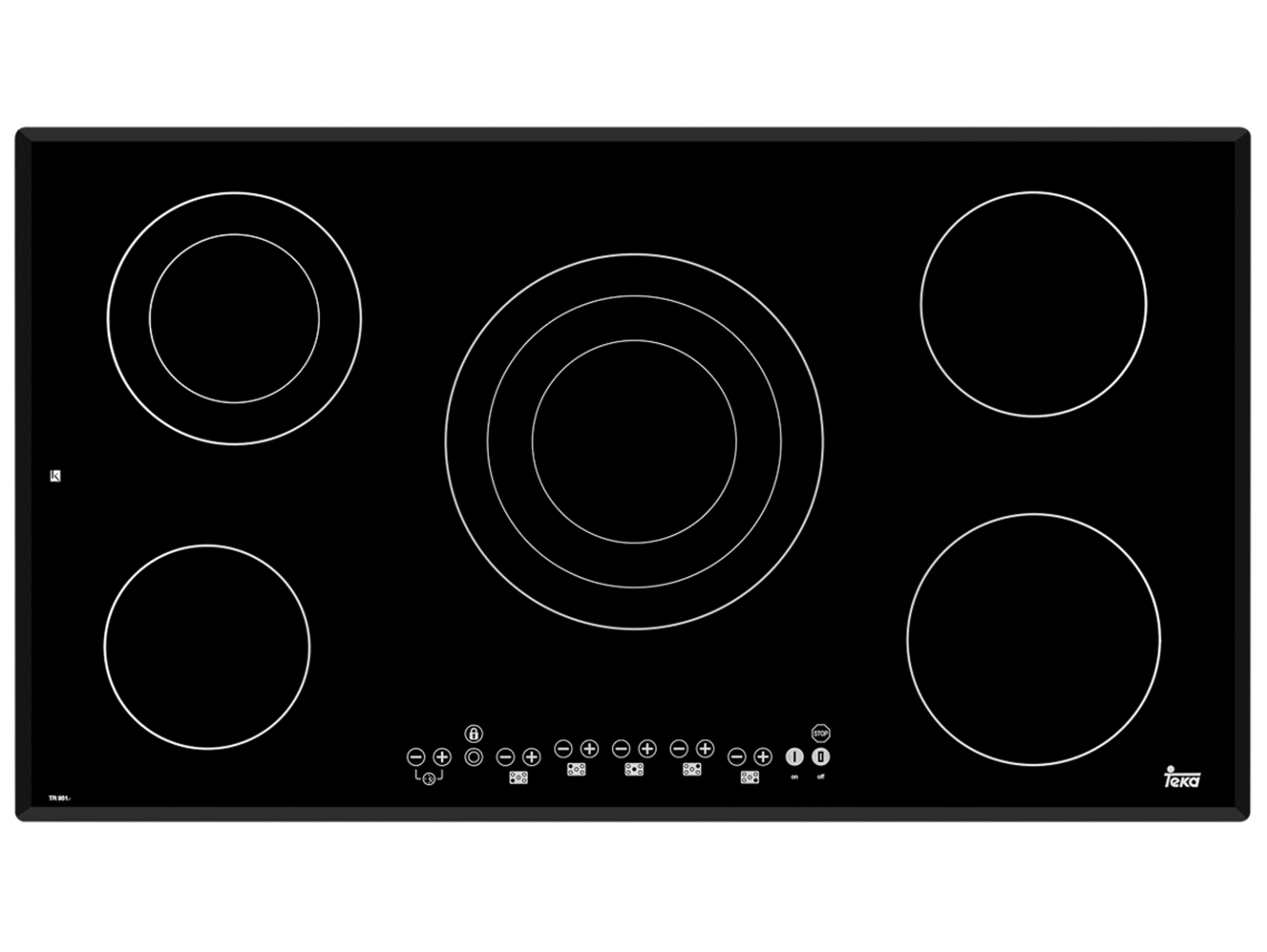 Placa de Vitrocerámica TEKA TR 951 (Eléctrica - 90 cm - Negro)