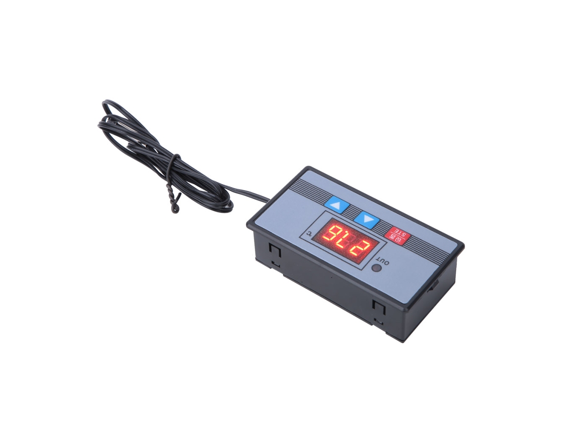 2026as - Controlador de temperatura con pantalla digital y sonda NTC, termostato de precisión para control automático de 12 V CC.