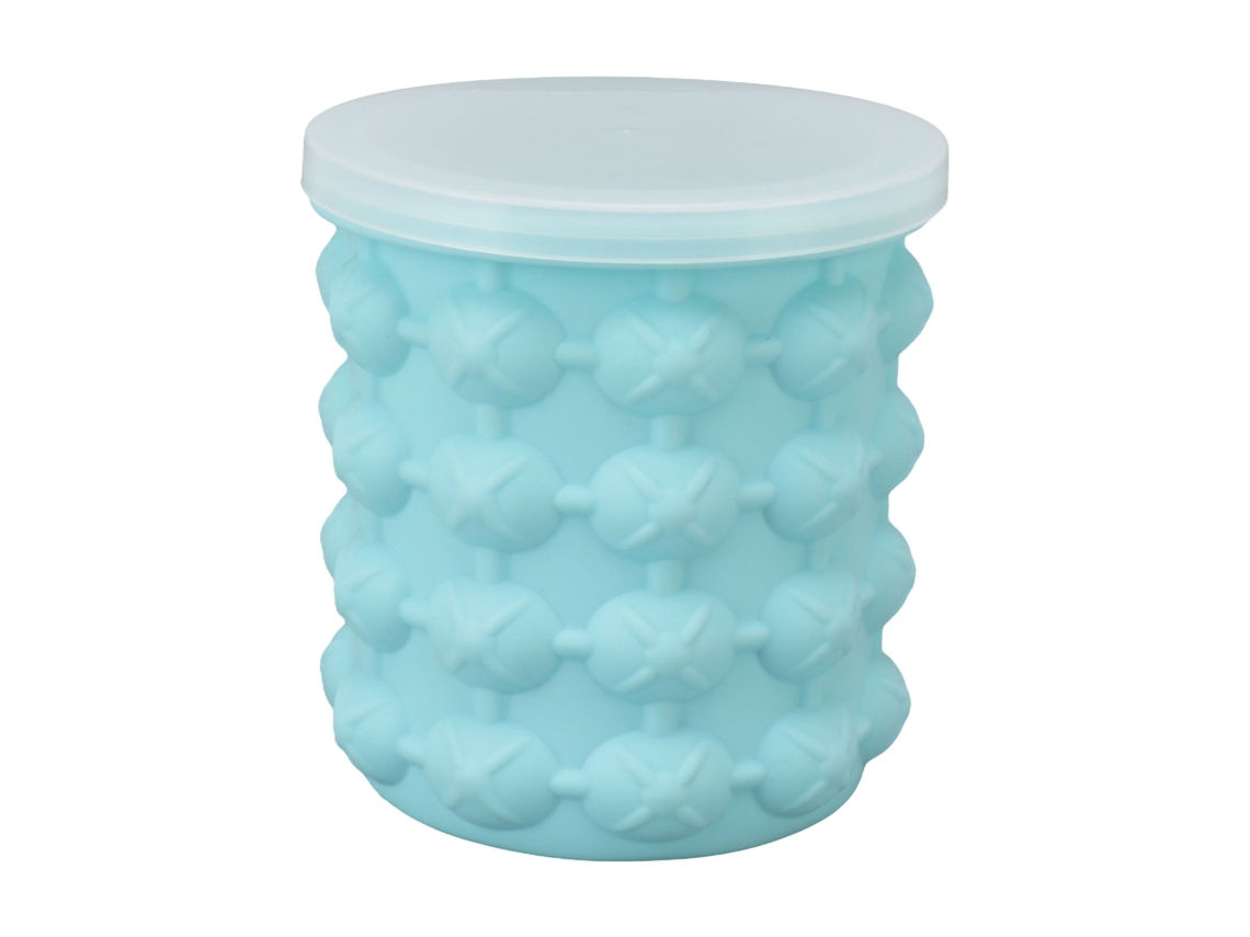 Cubitera De Silicona Con Aislamiento Térmico Y Doble Compartimento Para Enfriar Bebidas Y Cócteles (13,5 X 13,5 X 14 Cm).