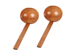 Cuchara de madera natural con mango largo, cuchara sopera china hecha a mano, ideal para sopa, ramen, pappa y fondue, 2 piezas marrón