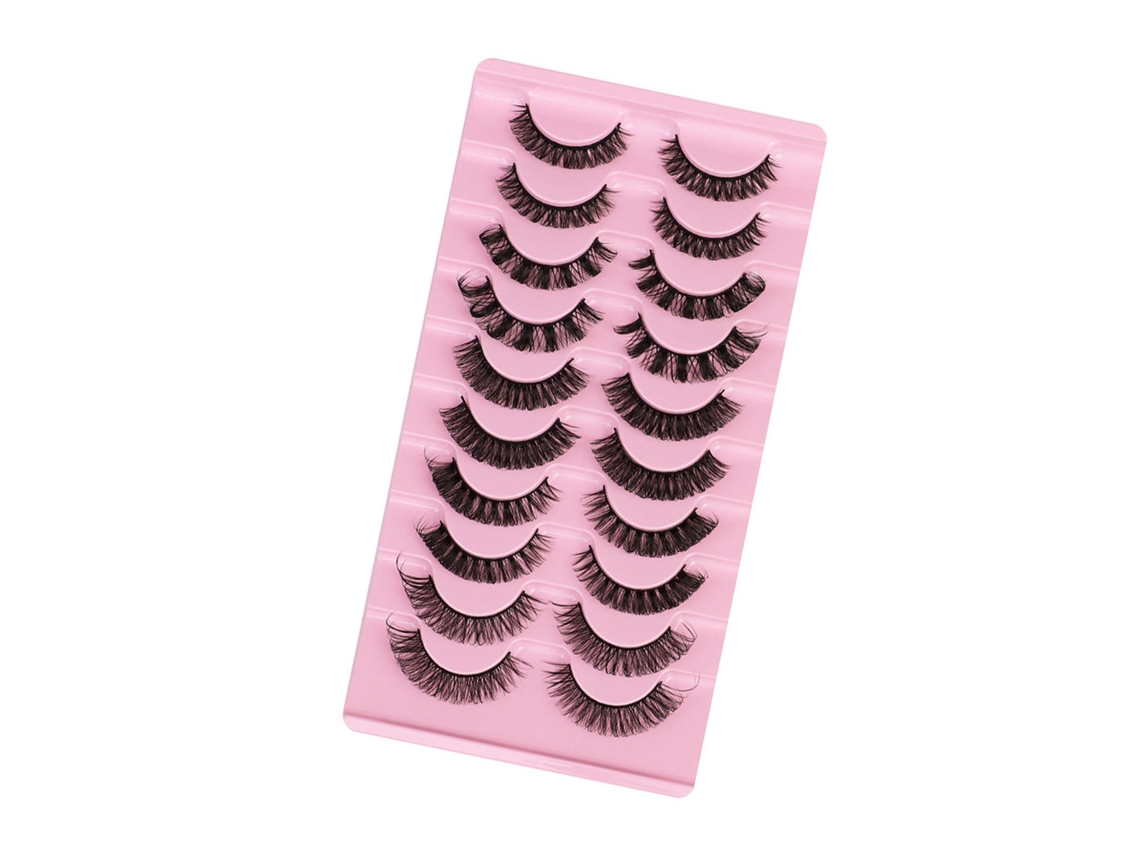 10 pares de pestañas postizas reutilizables con extensiones autoadhesivas