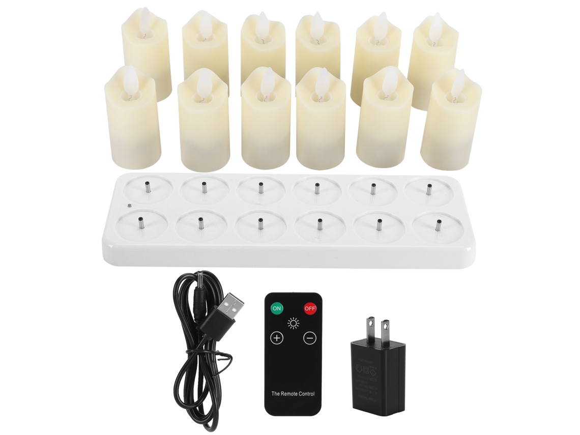 Baok - Velas eléctricas sin llama simuladas con control remoto para decoración de bodas.