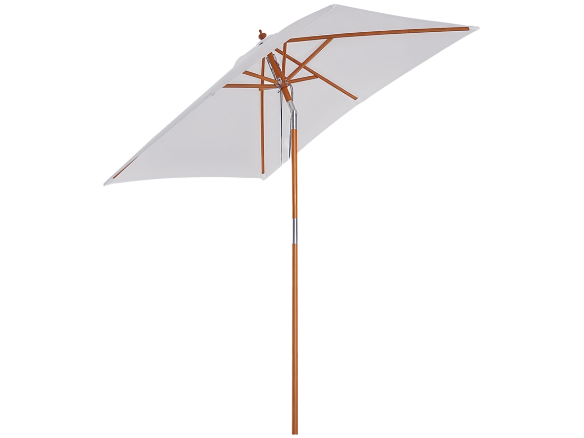 Sombrilla plegable 200x150 ajustable en 3 niveles, color crema.