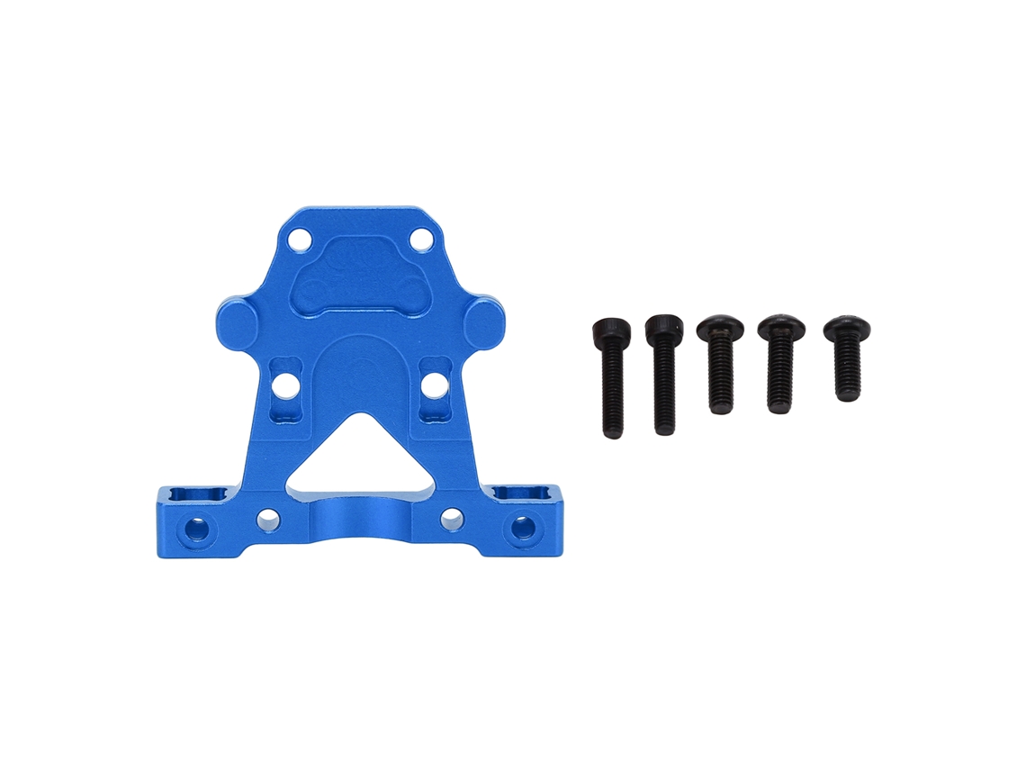 Soportes traseros de aluminio Huecos para coches RC Traxxas 1/16 con tornillos azules.
