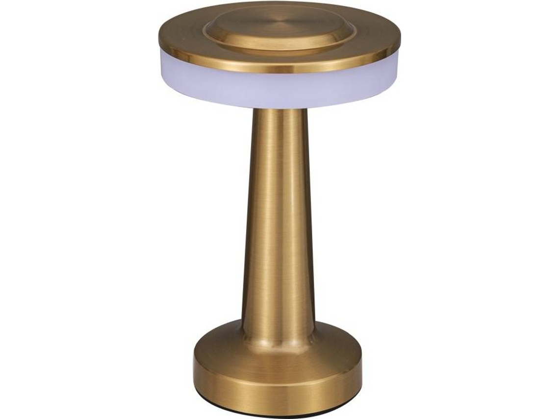 Lámpara de mesa LED portátil con sensor táctil, 3 niveles de brillo, lámpara de noche (dorada)