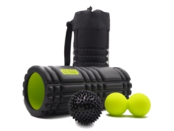 Kalahari Kit de rodillo de espuma 3 en 1 Ebook - Rodillo de espuma, bola doble, bola con puntos de masaje y práctica bolsa - Masaje muscular miofascial