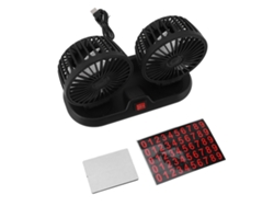 Ventilador USB doble con cabezal potente, silencioso y portátil.