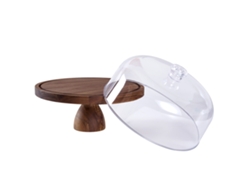 Soporte De Pastel Con Tapa Doble Diseño 12 Pulgadas Madera Tabla De Charcutería Cubierta Acrílica Para Fiesta Frutas Queso