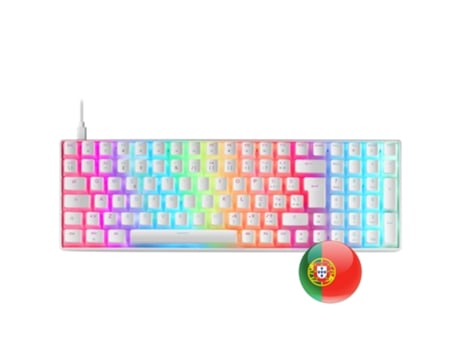 Teclado Rgb MARS GAMING Mkultra (Blanco - Compacto 96% Switch - Marrón - Portugués)