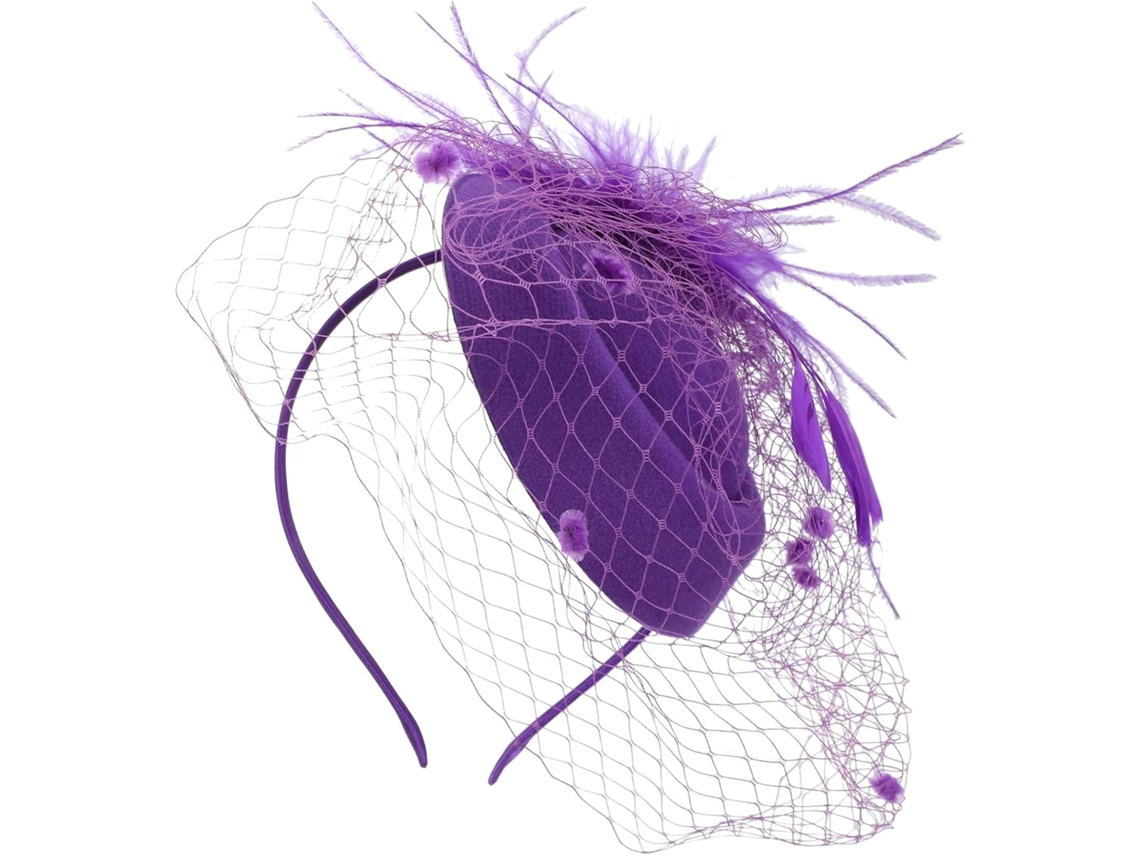 Elegante Chapéu Fascinator Feminino Com Penas, Para Casamentos E Banquetes, Com Presilha E Faixa De Cabelo.