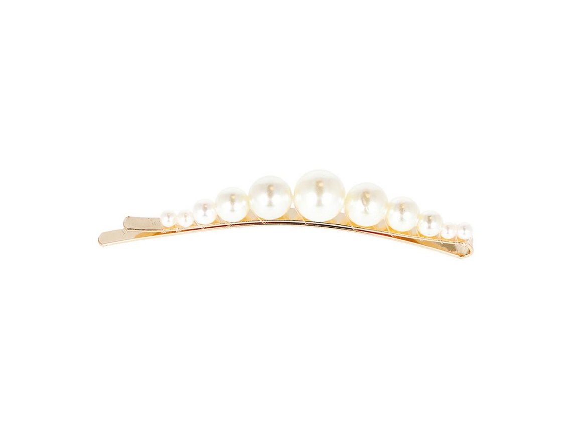 Clip Dorado Largo Con Perlas Surtidas 2ud