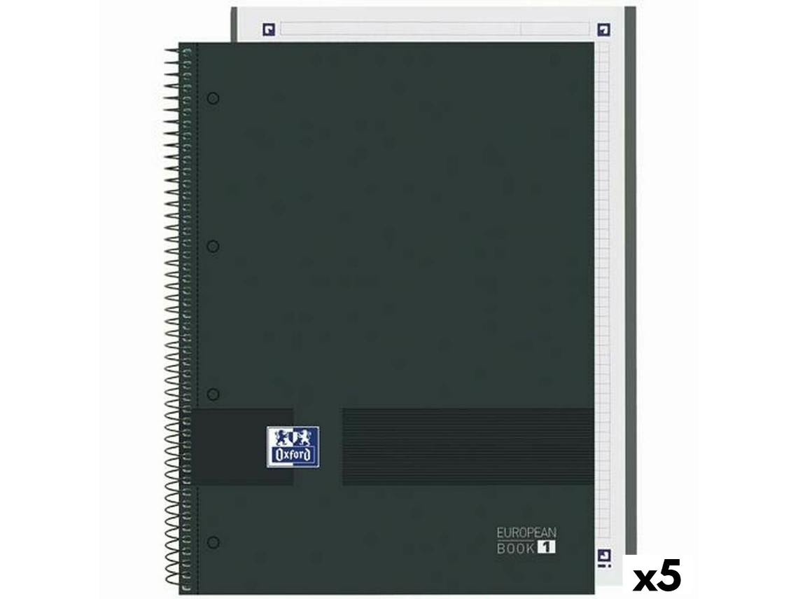 Cuaderno OXFORD European Book Write&Erase Negro A4 (5 Unidades)