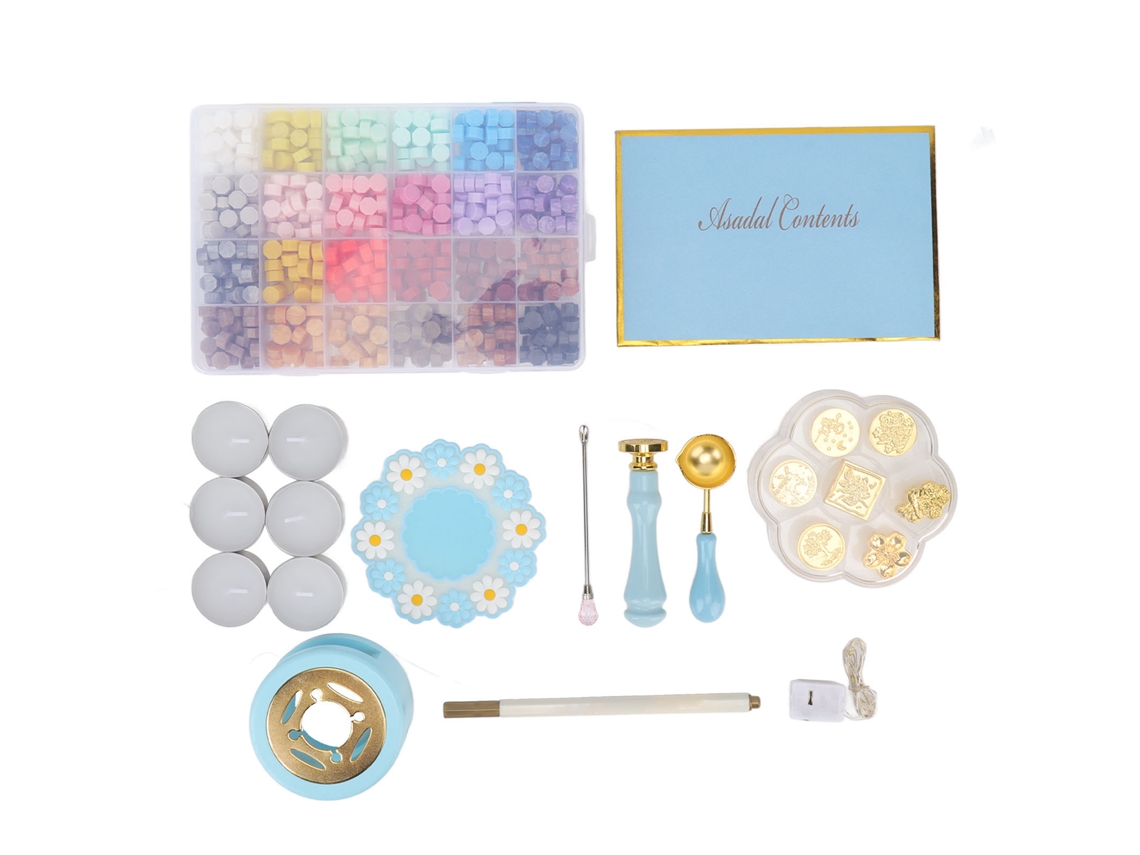 Kit de cera para sellar casera, 24 colores, para invitaciones y manualidades.