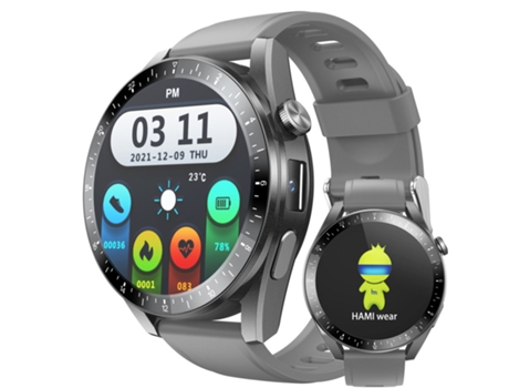CHRONUS A2 Reloj inteligente Bluetooth 4G GPS Pantalla AMOLED Frecuencia cardíaca Oxígeno en sangre Seguimiento de actividad física-Gris