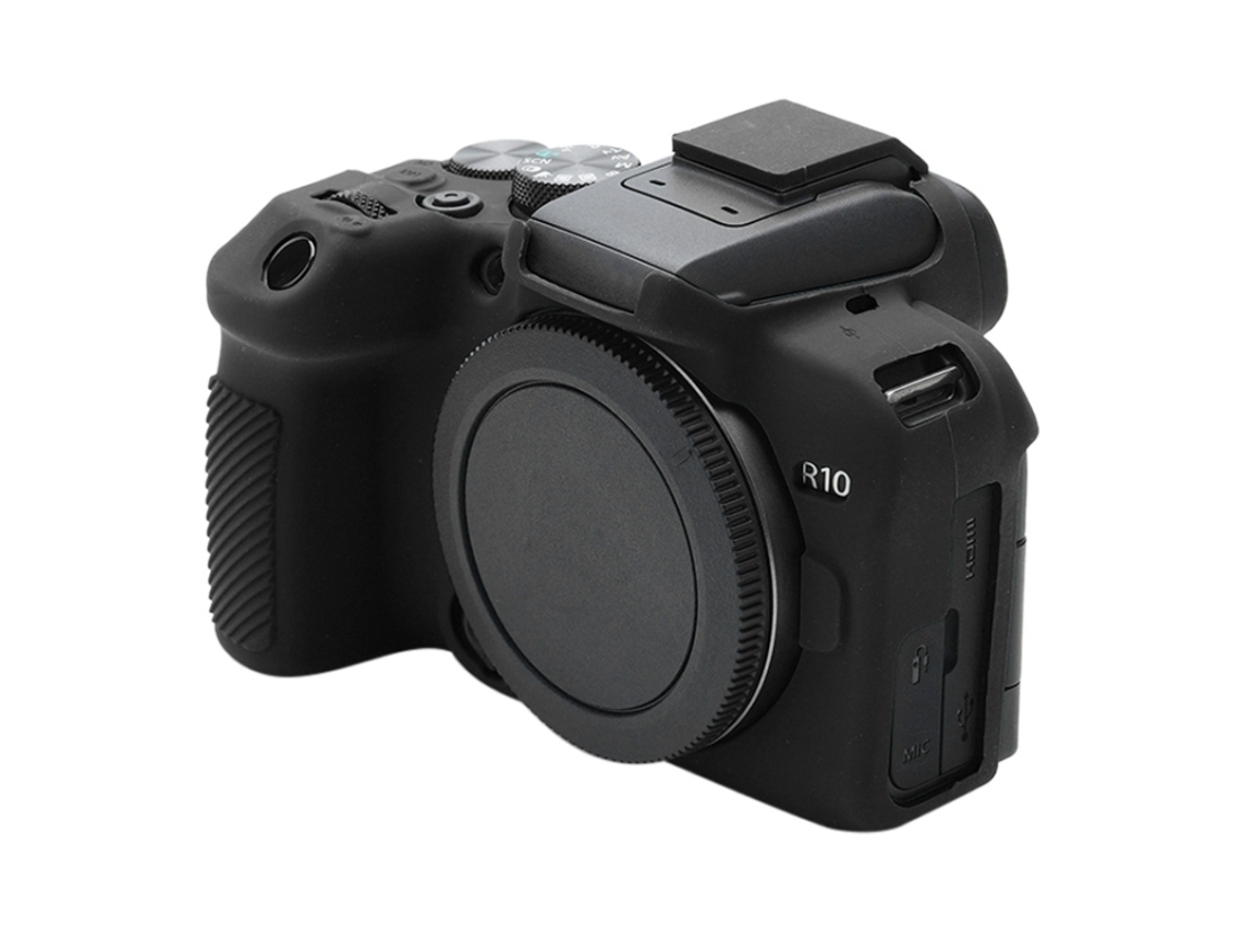 Funda protectora de silicona suave para Canon Eos R10 negra Zruxe