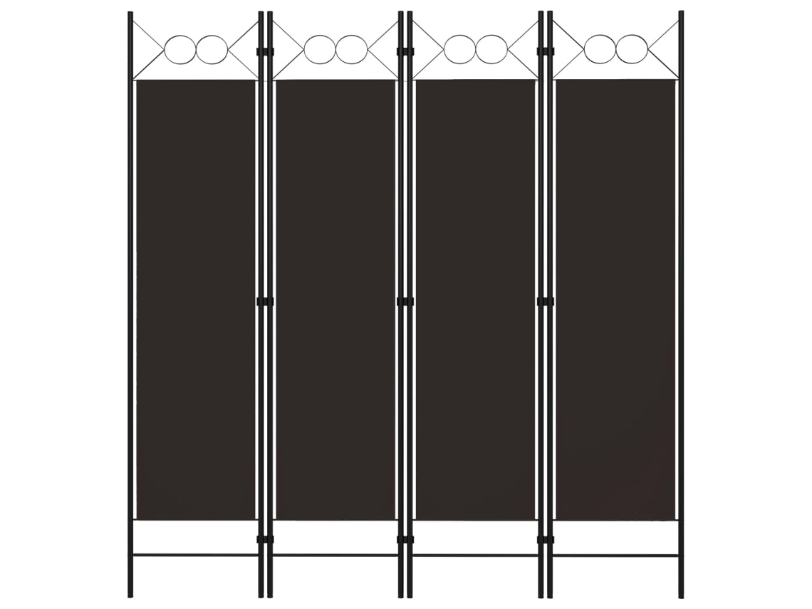 Biombo Divisor De 4 Paneles Marrón 160x180 Cm