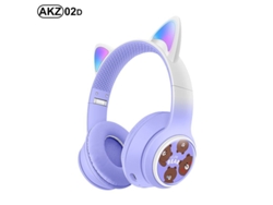 Auriculares supraaurales Bluetooth 5.3 compatibles con función de llamada AKZ02D morado Hexinyigjly