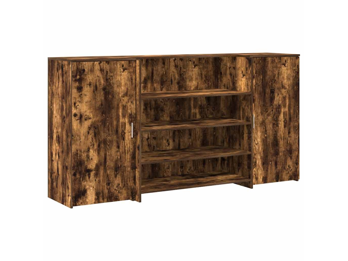 Mostrador de recepción, madera de roble ahumado, MAISON EXCLUSIVE (200x50x103,5 cm)