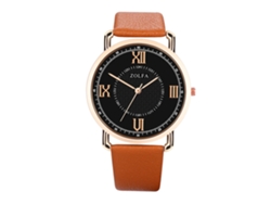 Reloj De Pulsera Para Hombre Con Correa De Pu, Dial Redondo, Analógico, Cuarzo (café)
