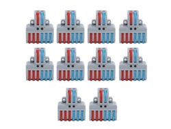 10 Bloques De Terminales Lt-623 Con Conector Rápido Para Cables Eléctricos, 2 Entradas Y 6 Salidas, De Plástico Abs.