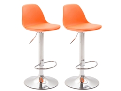 Juego de 2 taburetes de bar de plástico Kiel cromado/naranja Clp