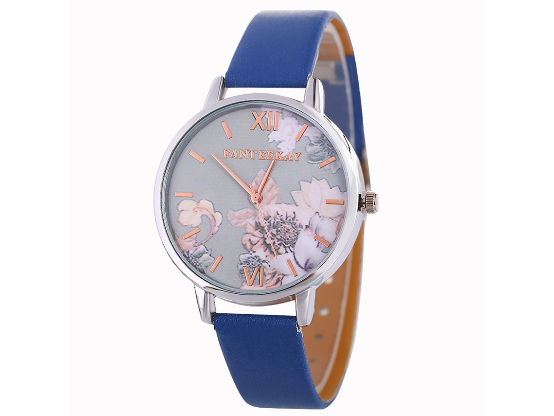 Reloj Casual De Cuarzo Para Mujer Zhoulianfa, De Cuero, Modelo Zlf0546-c, Color Azul Elegante.
