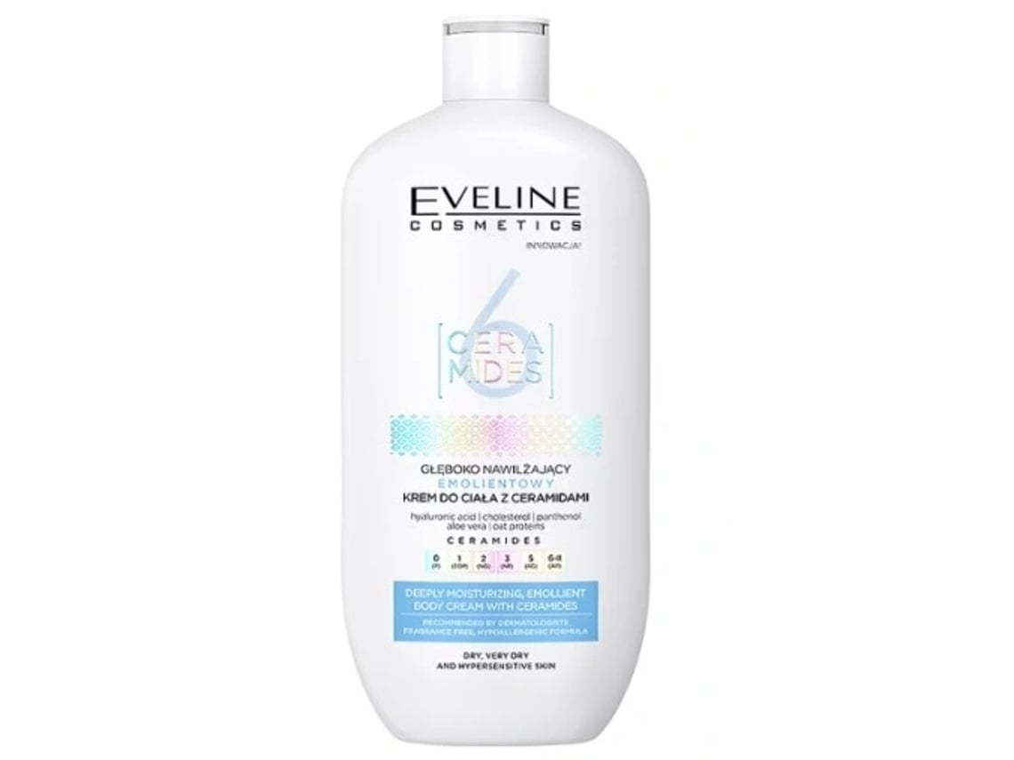 Eveline 6 Ceramidas Crema Emoliente Corporal Hidratante Profunda, 350 Ml