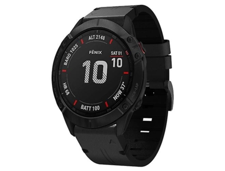 Correa De Reloj Inteligente Para Garmin Fenix 6X Zafiro 26 Mm Correa De Reloj Negra Con Hebilla De Acero Y Cuero VENISYMLIS