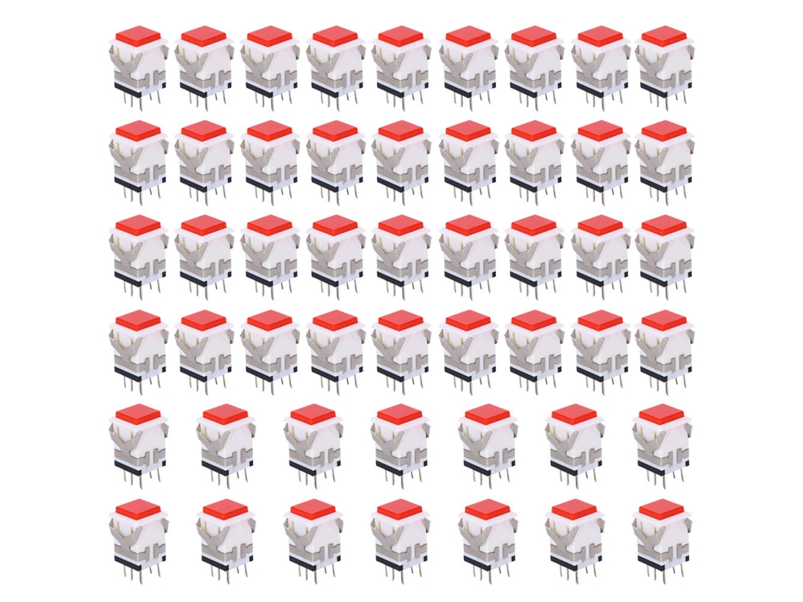 50 Unidades De Botones De Reinicio De 6 Pines Con Precisión Y Estabilidad, 12 V, Color Rojo.