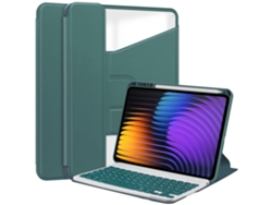 Capa Para Xiaomi Pad 7/pad 7 Pro 11.2 Polegadas Com Ranhura Para Caneta Adicionar Teclado Português Verde Escuro