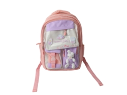 Mochila Escolar Para Niñas Con Conejo Suave Y Cómoda De Oxford Capacidad Grande Multicapas Rosa