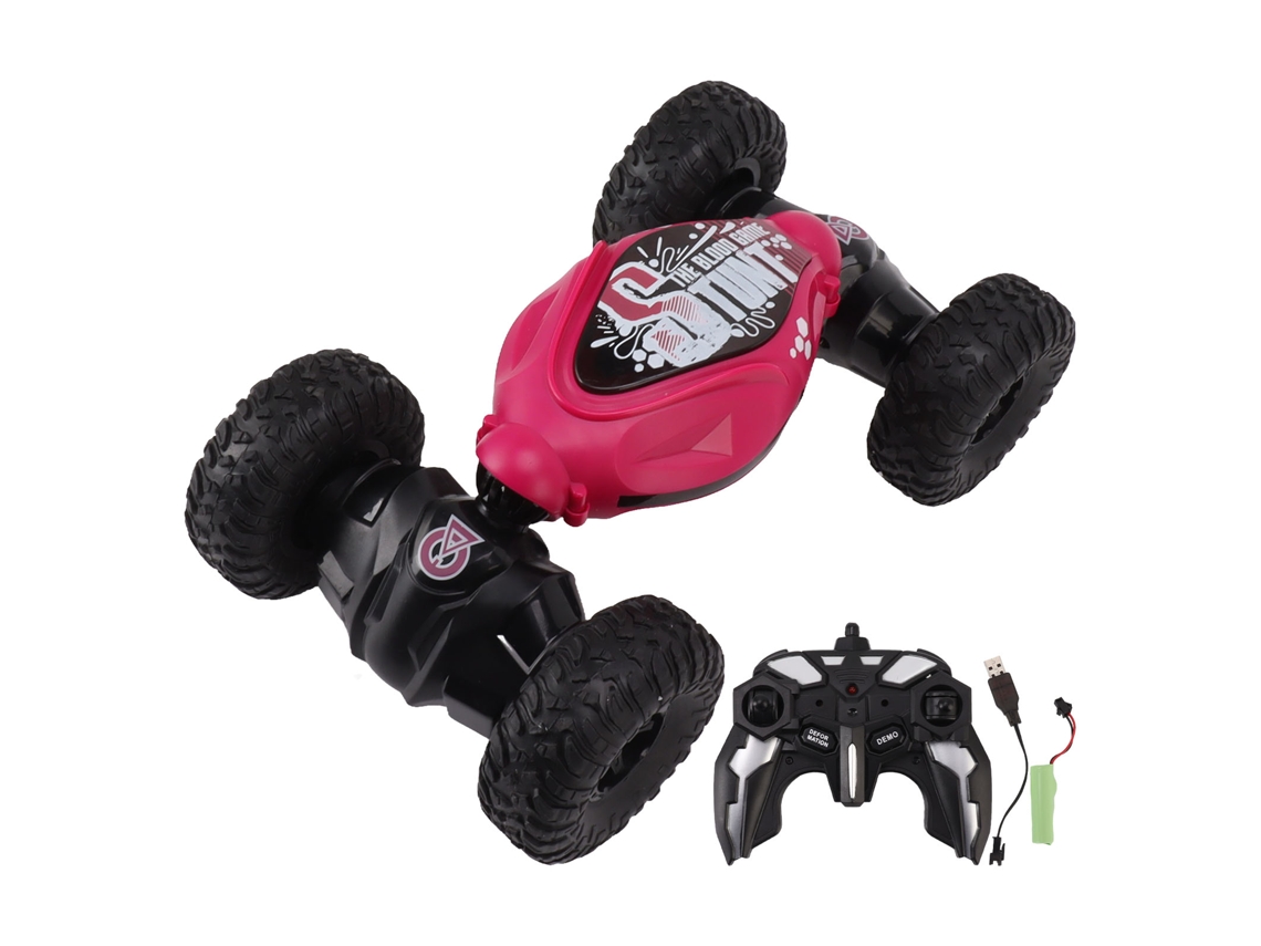 Coche Acrobático Rc 1/16 4wd Con Control Remoto 2.4g Para Niños, Todoterreno, Rojo.