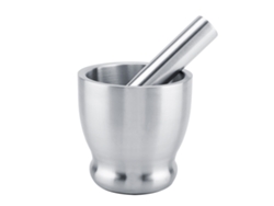 Mortero Y Maja De Acero Inoxidable Para Moler Ajo, Hierbas Y Especias - Utensilio De Cocina